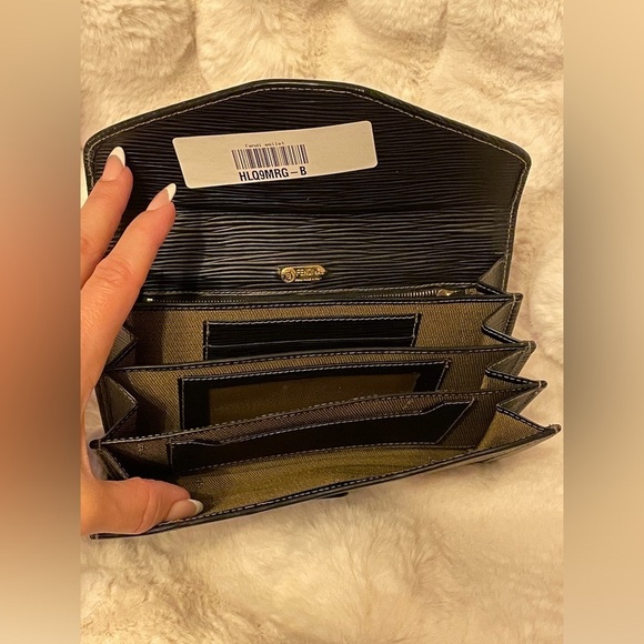 FENDI ZUCCA WALLET FENDI SIGNATURE CANVAS CLUTCH FENDI WRISTLET FENDI BAG - Picture 16 of 17